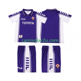 Camisolas de futebol ACF Fiorentina 1999 2000 Retro Criança Equipamento Principal Manga Curta